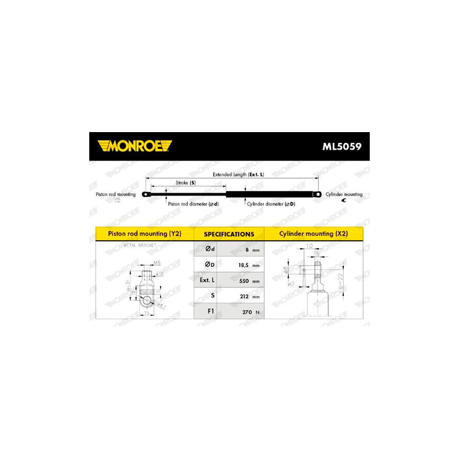 Monroe ML5059 Tailgate Strut