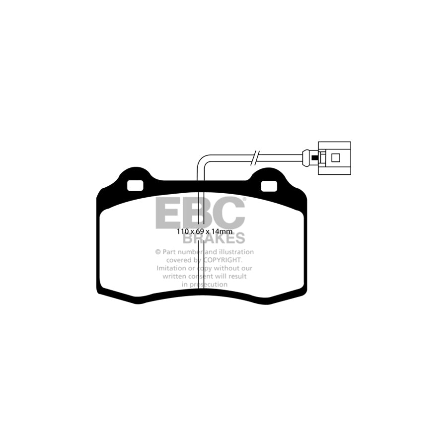 EBC PD01KF1618 Seat Leon (1M) Greenstuff Front Brake Pad & Plain Disc Kit  - Girling/TRW Caliper 2 | ML Performance UK Car Parts