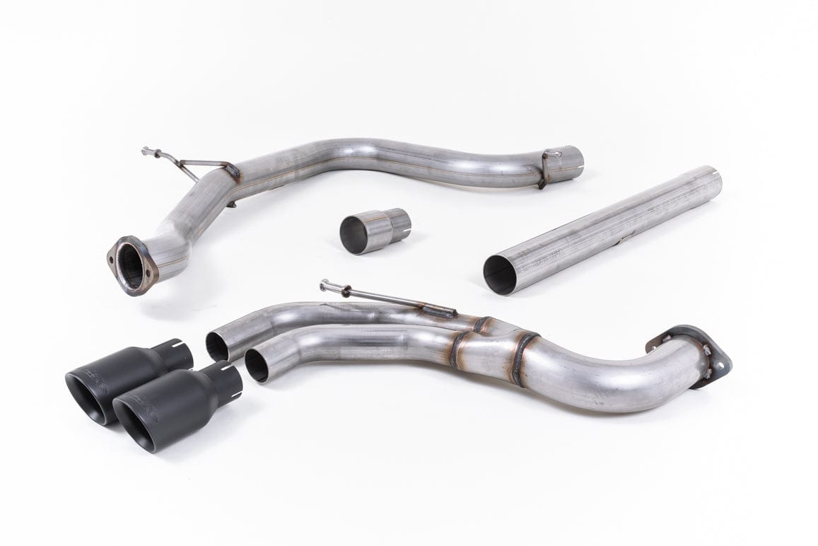 MillTek SSXSE178 Seat Leon Non-Resonated Cat-Back Exhaust with Cerakote Black Tips