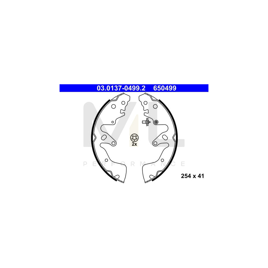 ATE 03.0137-0499.2 Brake Shoe Set for SUZUKI Grand Vitara II Off-Road (JT, TE, TD) without lever | ML Performance Car Parts