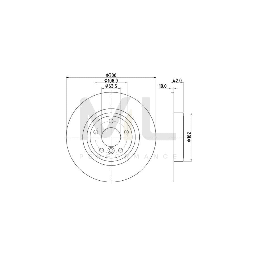 HELLA 8DD 355 132-391 Brake Disc Solid, Coated, without wheel hub, without wheel studs | ML Performance Car Parts