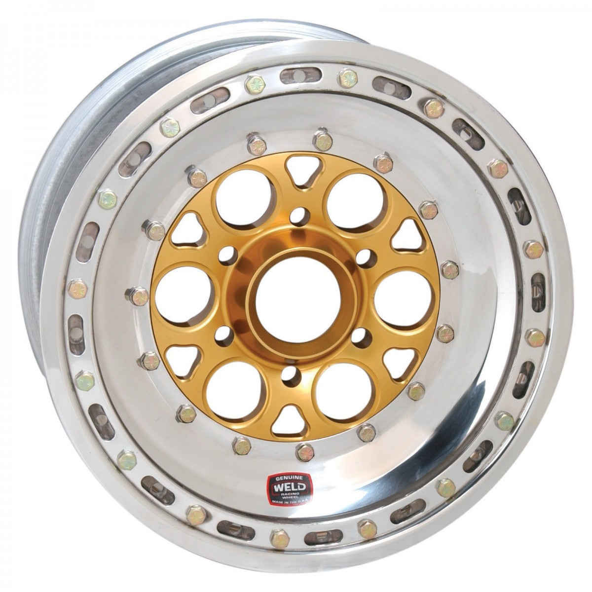 Weld 755-51025 Magnum Sprint Wheel 15x10 6x5 ET0 BS5 Gold Center - Polished Shell