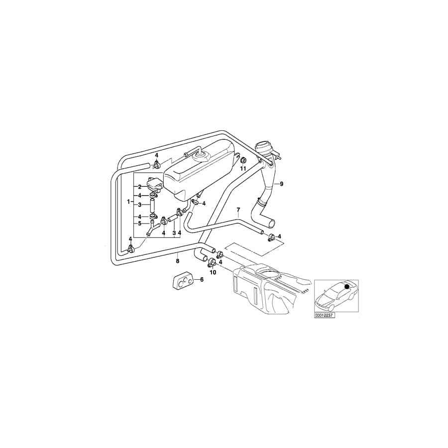 Genuine BMW 16131183697 E36 Expansion Tank (Inc. 318ti) | ML Performance UK Car Parts