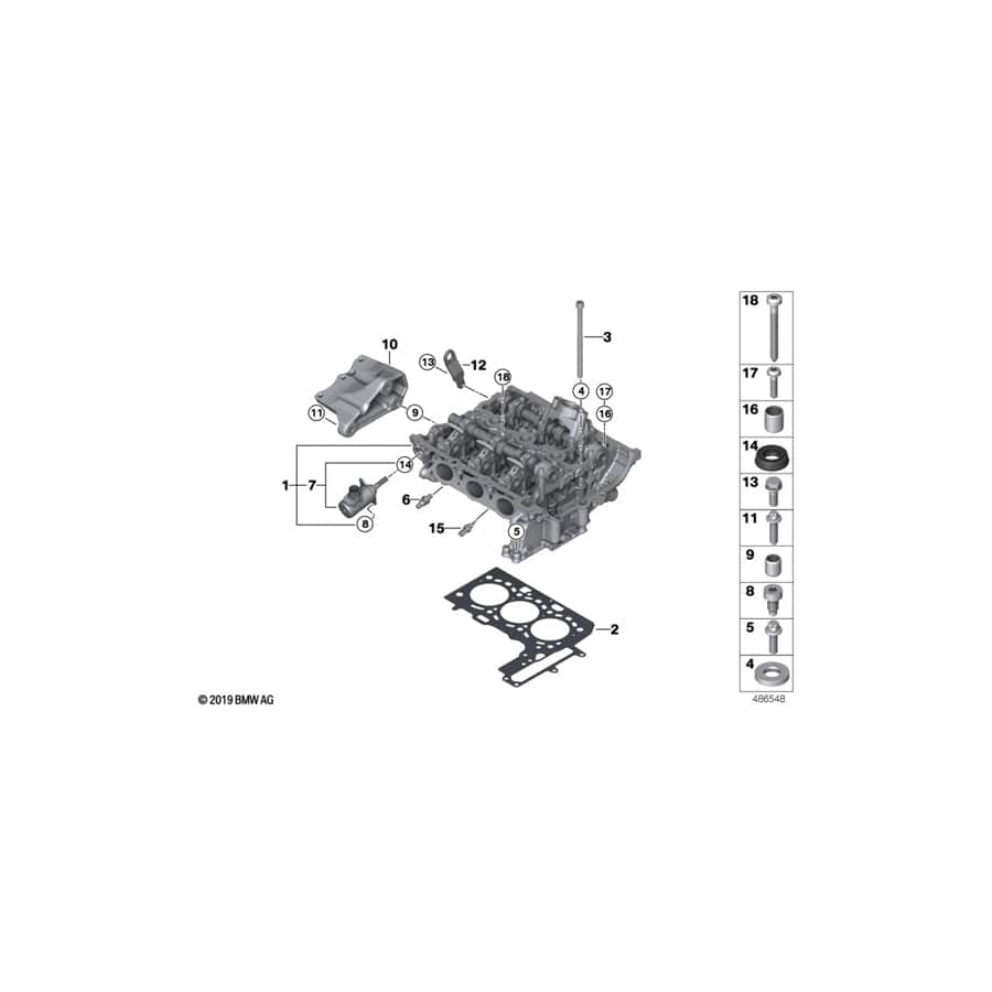 Genuine BMW 11127934598 F44 F46 F48 Cylinder Head Gasket 0,70mm (Inc. 218i, One & X2 18i) | ML Performance UK Car Parts