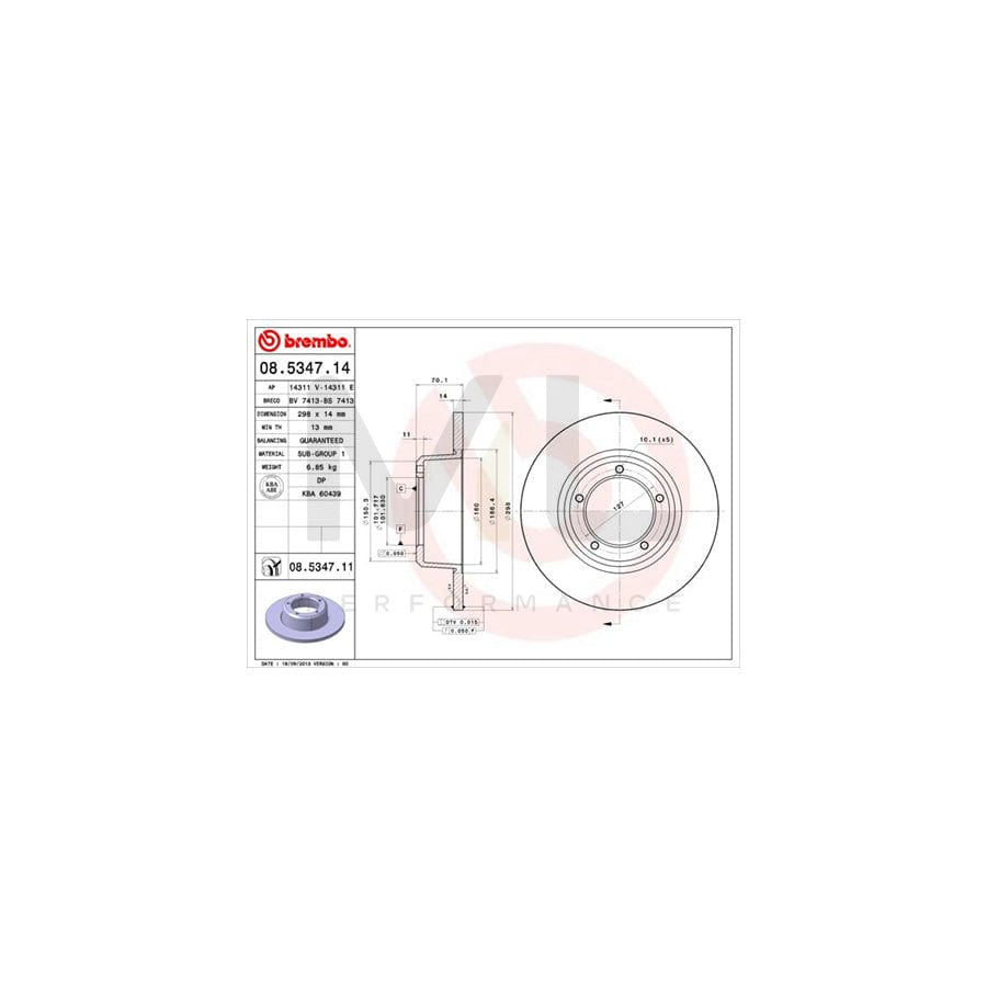 BREMBO 08.5347.14 Brake Disc Solid | ML Performance Car Parts