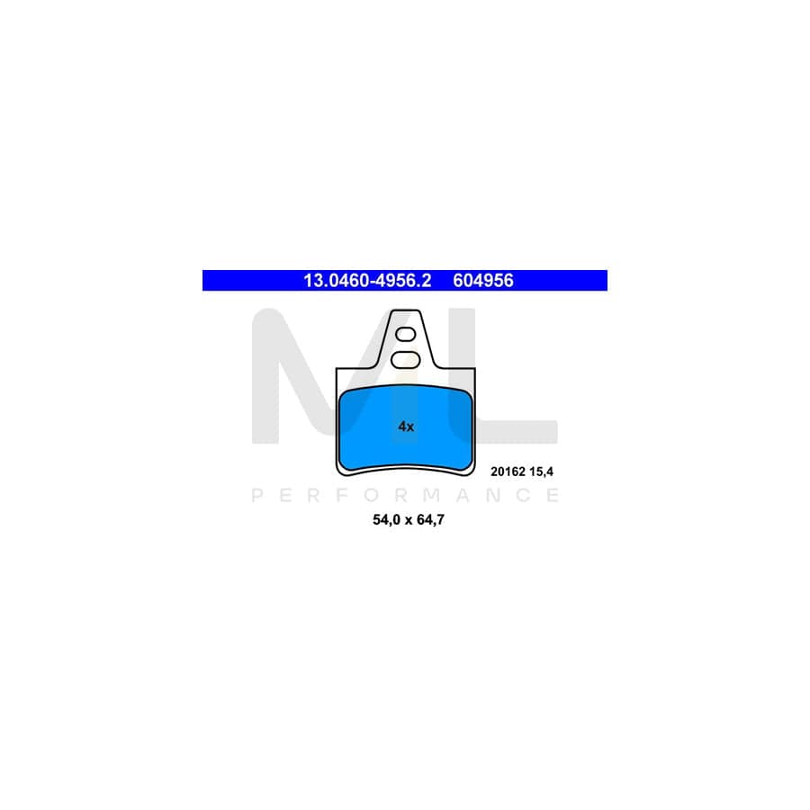 ATE 13.0460-4956.2 Brake pad set excl. wear warning contact, not prepared for wear indicator | ML Performance Car Parts