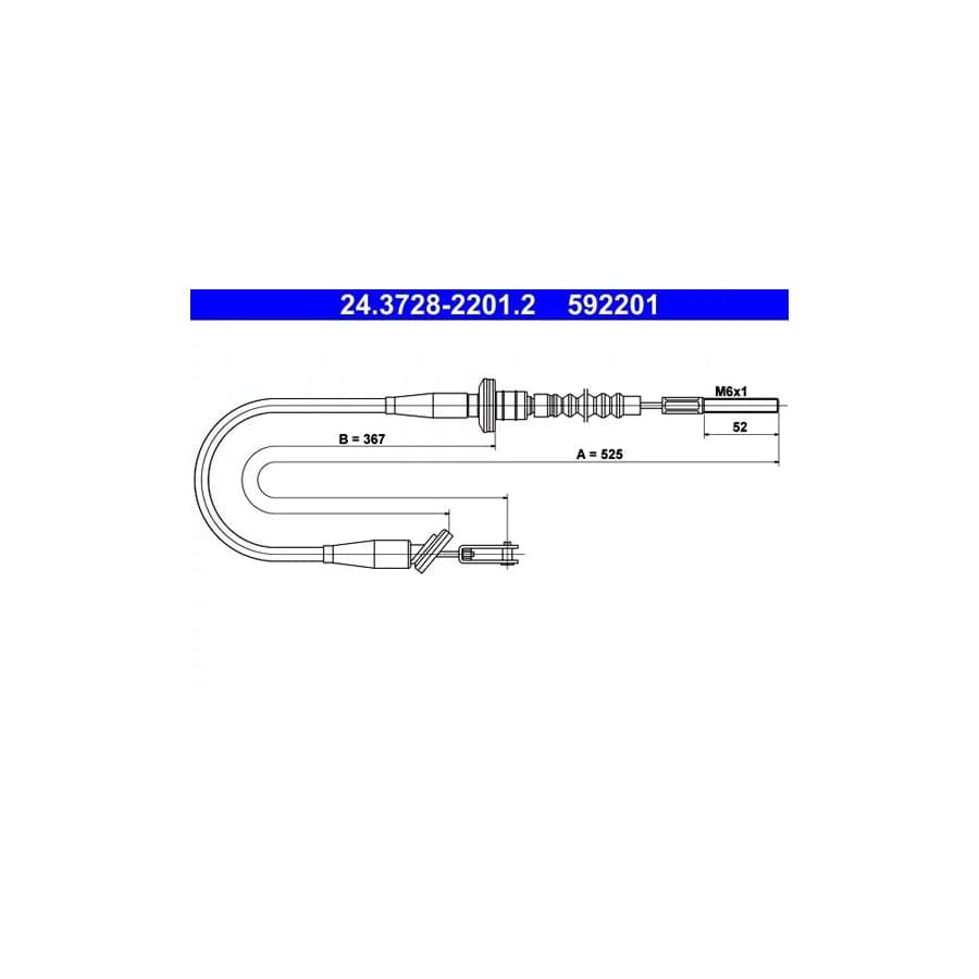 ATE 24.3728-2201.2 Clutch Cable