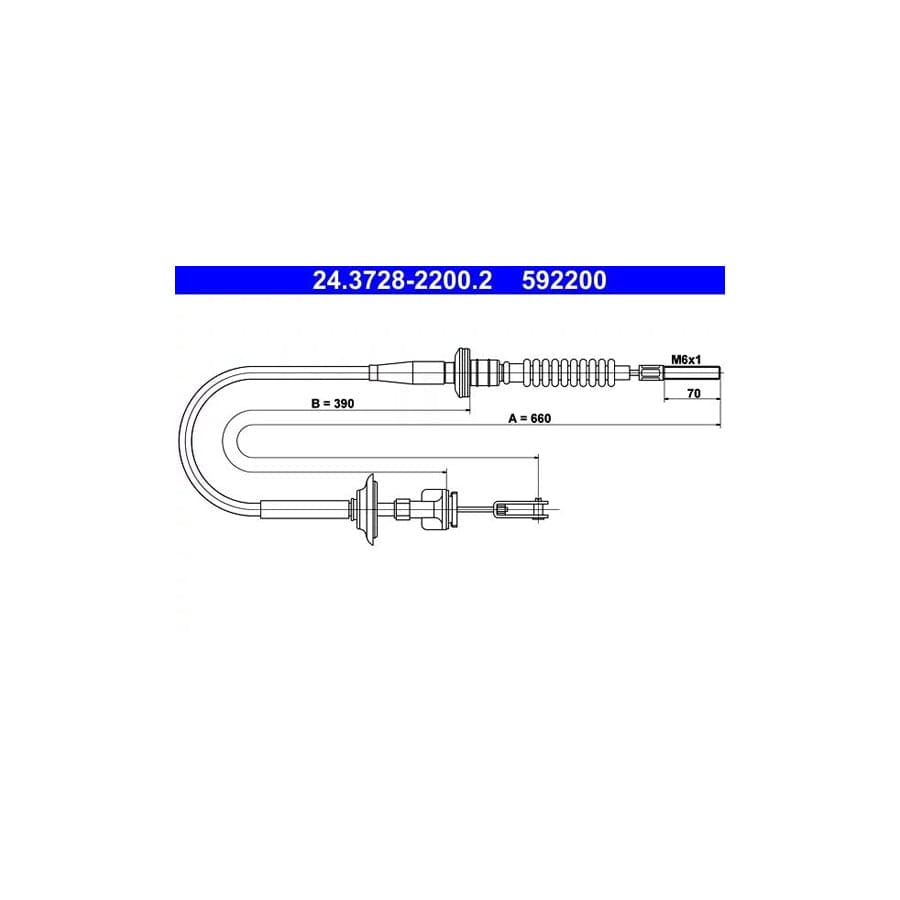 ATE 24.3728-2200.2 Clutch Cable