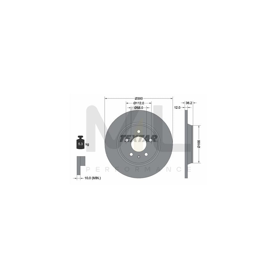 TEXTAR 92160100 Brake Disc Solid, without wheel hub, without wheel studs | ML Performance Car Parts