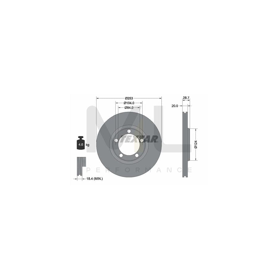 TEXTAR 92093700 Brake Disc Internally Vented, without wheel hub, without wheel studs | ML Performance Car Parts