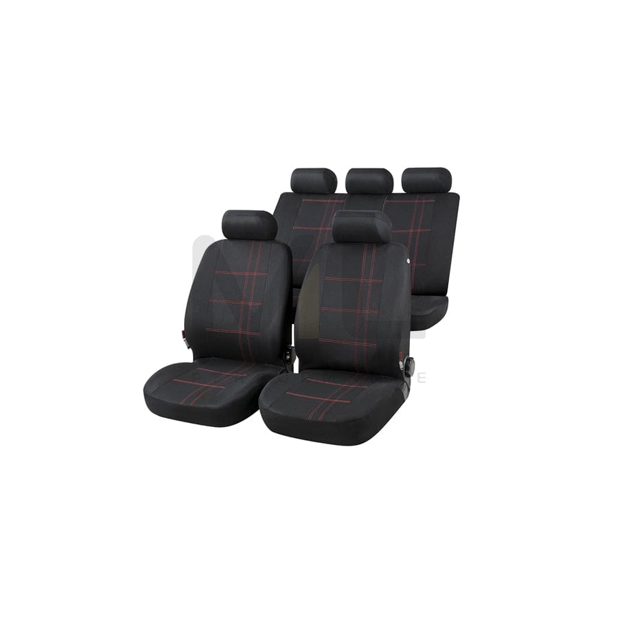 WALSER Nashville 13425 Car seat cover Black, Red, Polyester, Front and Rear | ML Performance Car Parts