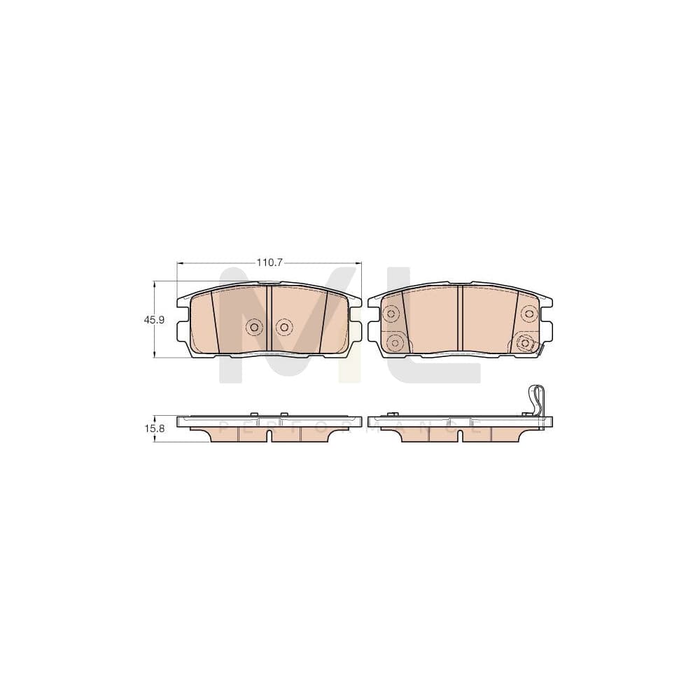 TRW Gdb3566 Brake Pad Set With Acoustic Wear Warning, With Accessories | ML Performance Car Parts