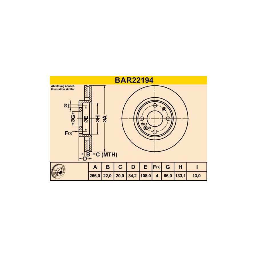 Barum BAR22194 Brake Disc