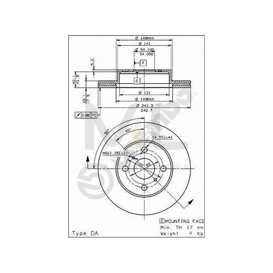 BREMBO 09.5703.10 Brake Disc Internally Vented | ML Performance Car Parts