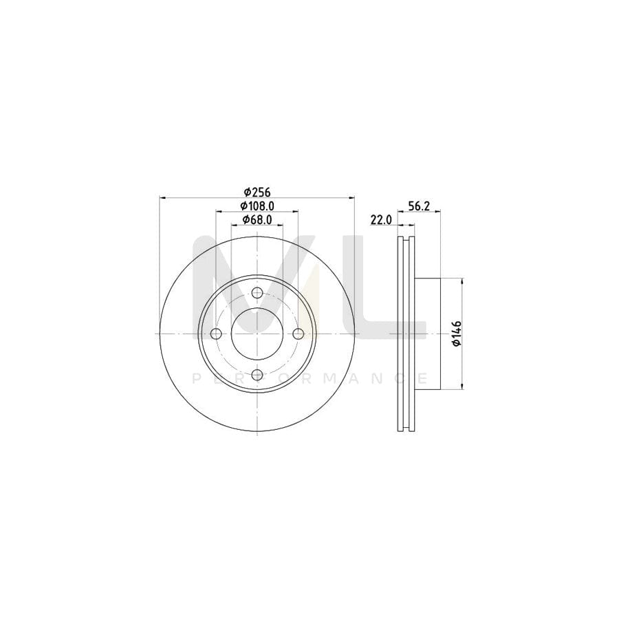 HELLA 8DD 355 102-431 Brake Disc Internally Vented, without wheel hub, without wheel studs | ML Performance Car Parts