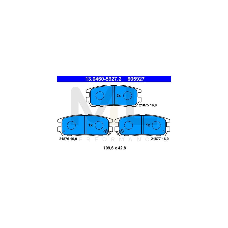 ATE 13.0460-5927.2 Brake pad set with acoustic wear warning | ML Performance Car Parts