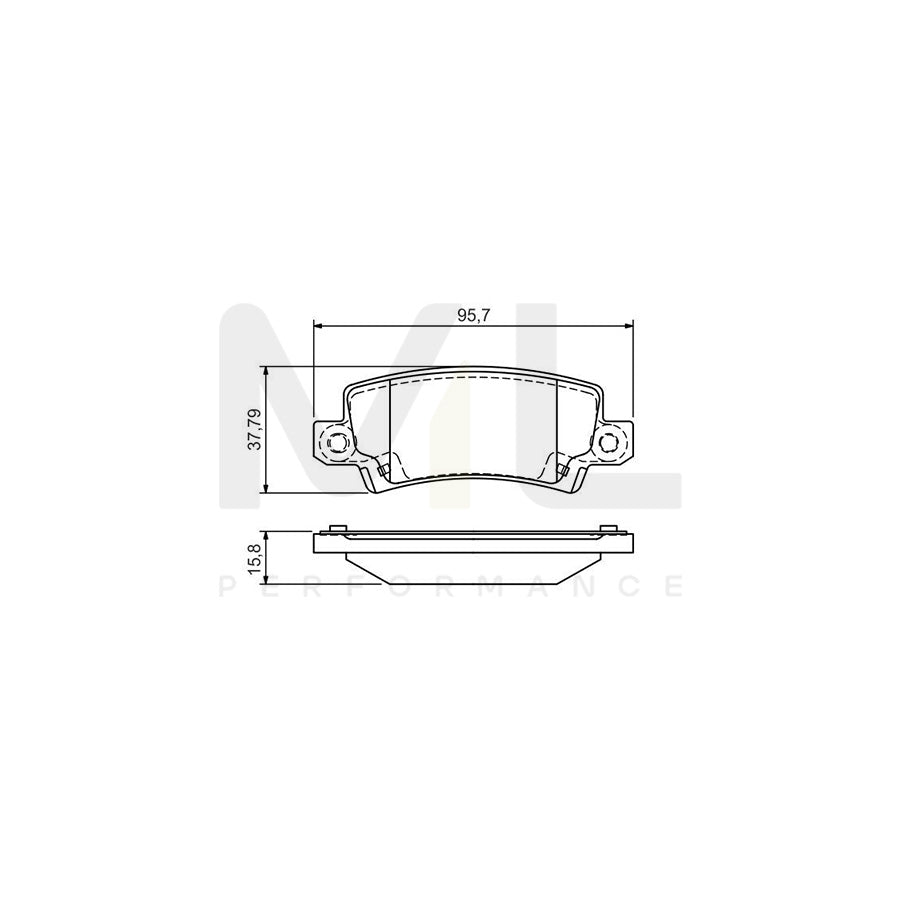 Bosch 0986495072 Brake Pad Set For Toyota Corolla With Anti-Squeak Plate, With Mounting Manual BP1514 | ML Performance Car Parts