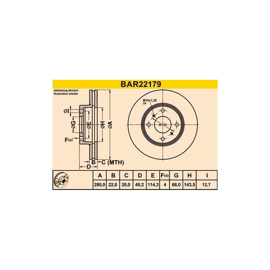 Barum BAR22179 Brake Disc