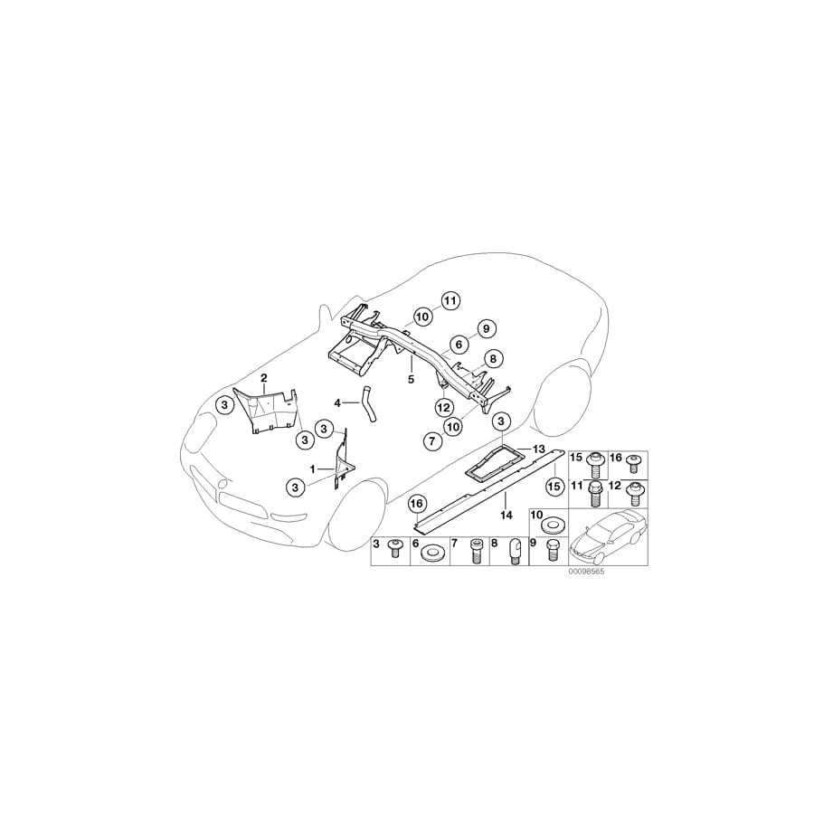 Genuine BMW 51717023933 E52 Left Engine Compartment Partition (Inc. ALPINA V8 & Z8) | ML Performance UK Car Parts