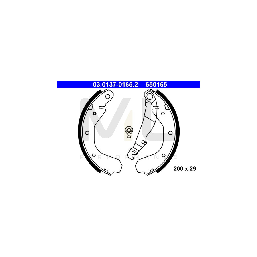 ATE 03.0137-0165.2 Brake Shoe Set with lever | ML Performance Car Parts