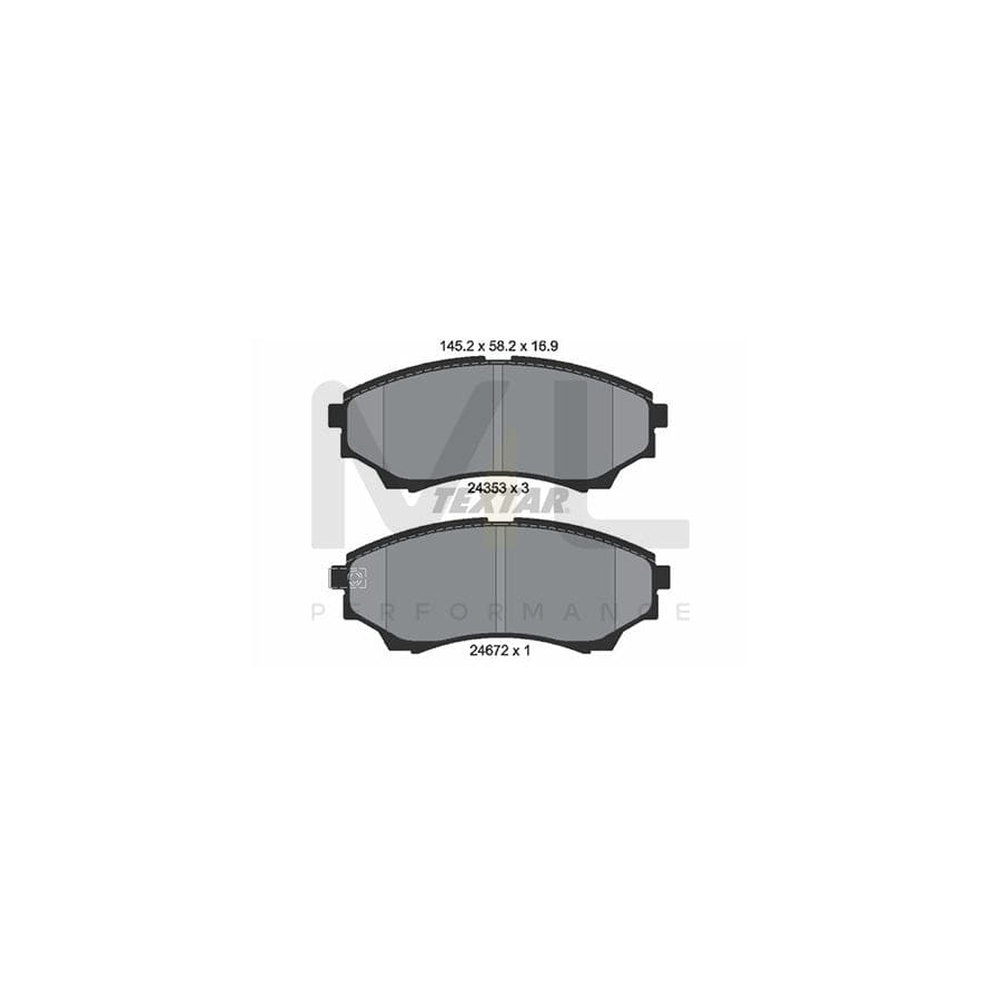 TEXTAR 2435301 Brake pad set with acoustic wear warning | ML Performance Car Parts