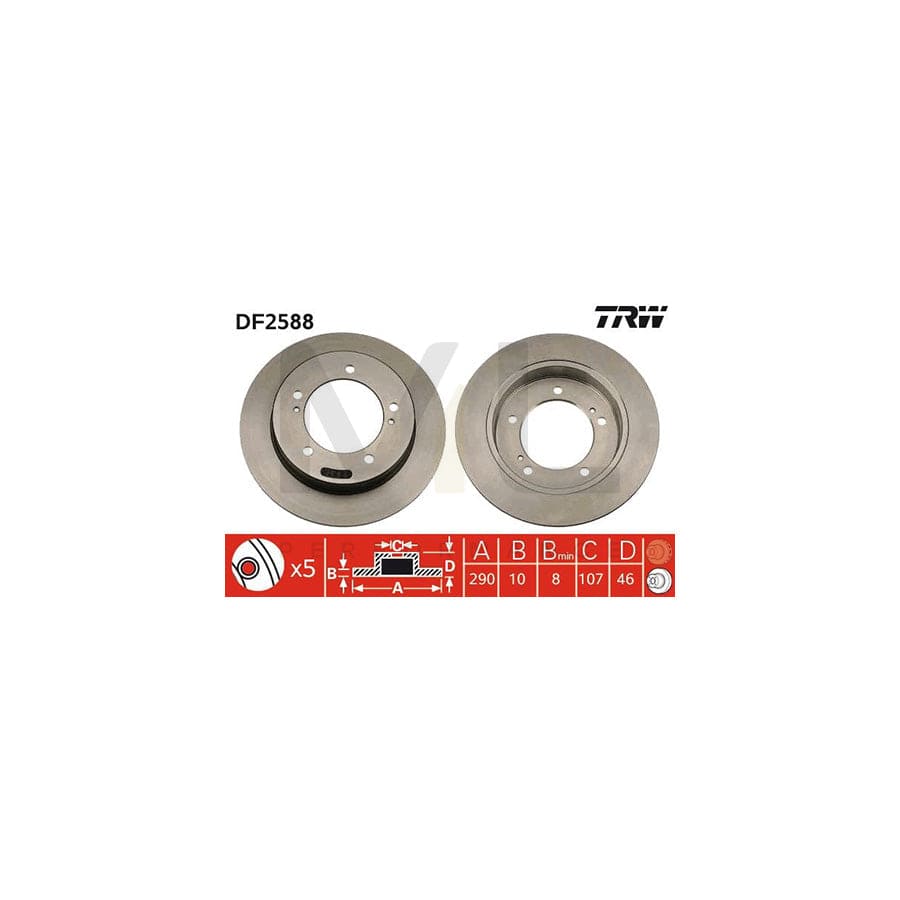 TRW DF2588 Brake Disc Solid, Painted | ML Performance Car Parts