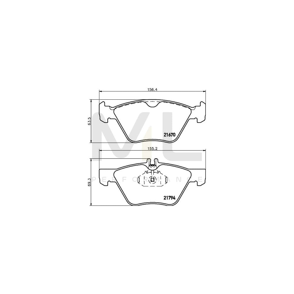 Hella 8DB 355 007-861 Brake Pad Set Prepared For Wear Indicator | ML Performance Car Parts