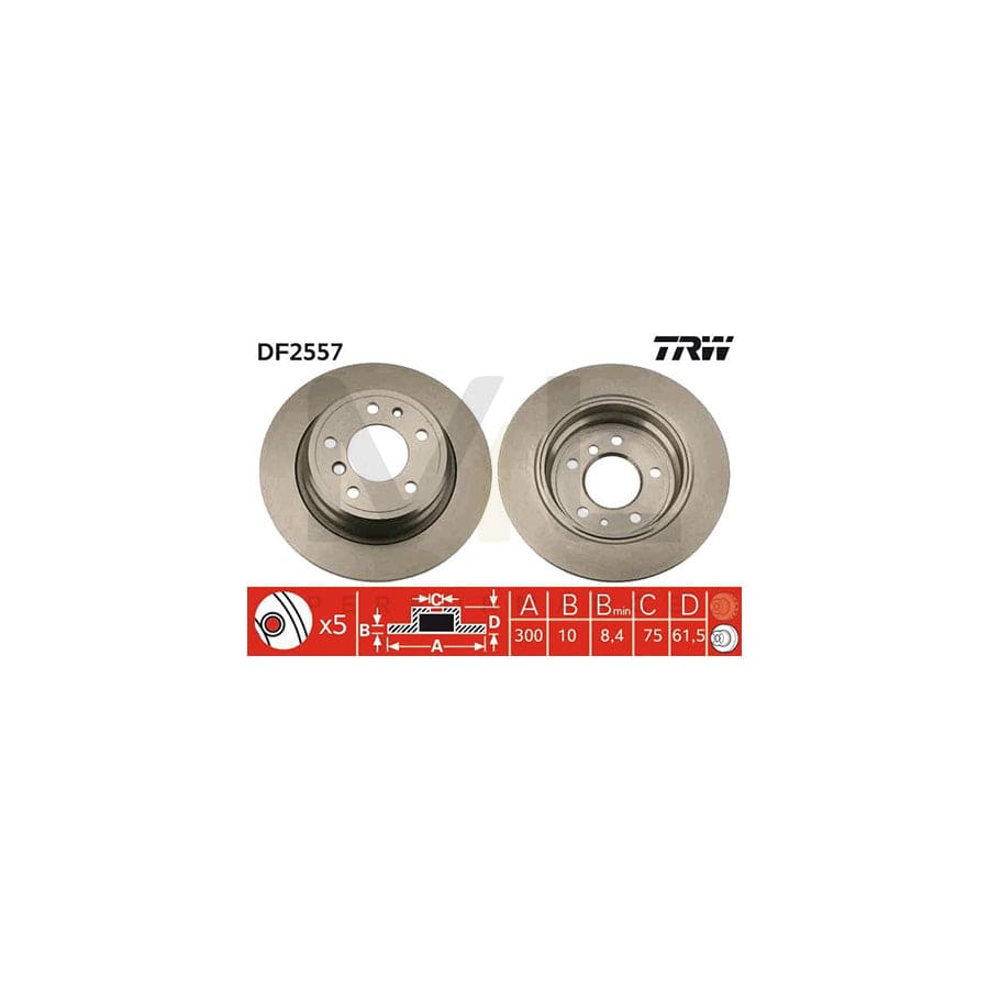 TRW DF2557 Brake Disc Solid, Painted | ML Performance Car Parts