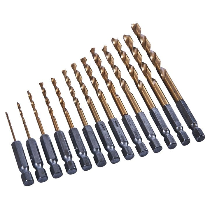 Amtech 13pcs. 1/4" Titanium Coated Hss Drill Bit Set | ML Performance DIY & Power Tools