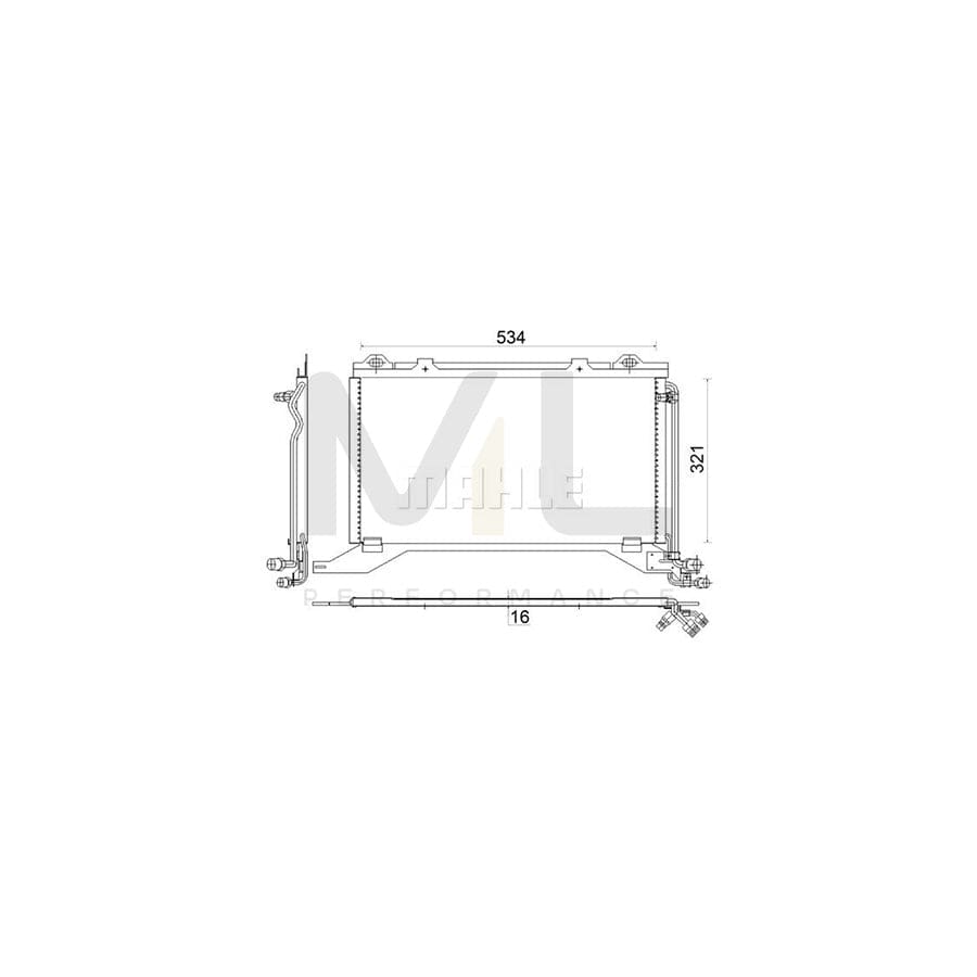 MAHLE ORIGINAL AC 208 000S Air conditioning condenser suitable for MERCEDES-BENZ E-Class without dryer | ML Performance Car Parts