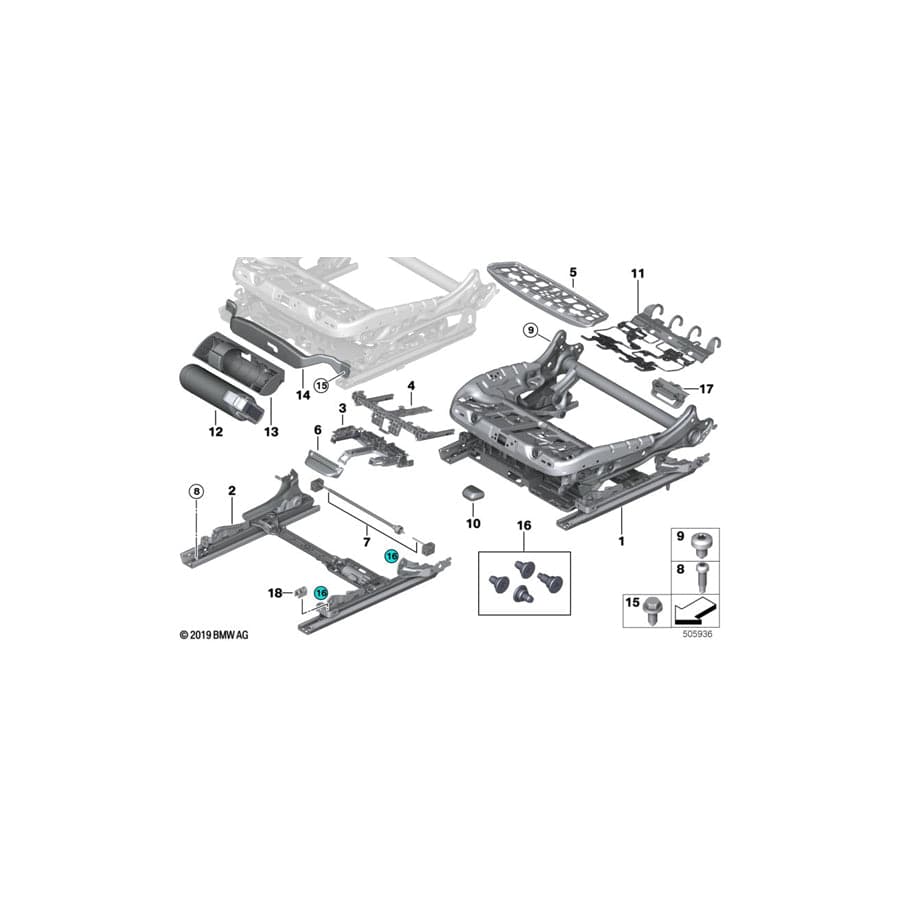 Genuine BMW 52207398998 G12 G11 G05 Bracket For Footwell Lamp (Inc. 725d, 640iX & X5 25dX) | ML Performance UK Car Parts