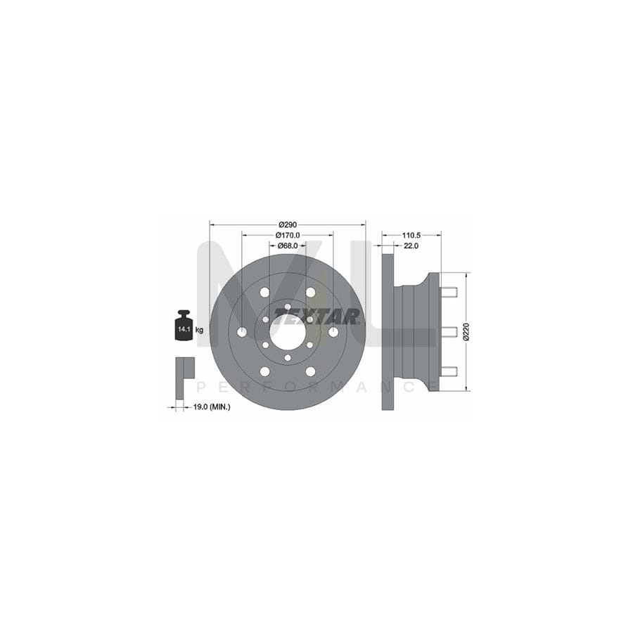 TEXTAR 93095100 Brake Disc for IVECO Daily Solid, with wheel studs, without wheel hub | ML Performance Car Parts