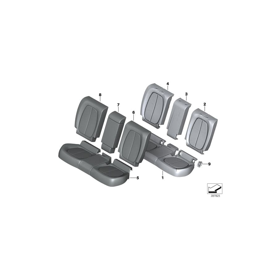 Genuine BMW 52207398794 F45 F48 Cover Backrest Leather Right OYSTER/GRAU (Inc. X2 20iX, X1 25iX & X1 18i) | ML Performance UK Car Parts