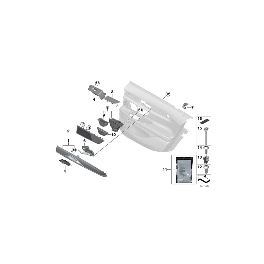 Genuine BMW 51427457543 G12 G11 Insert For Ashtray, Door, Rear Left (Inc. M760LiX, 740dX & 740LeX) | ML Performance UK Car Parts