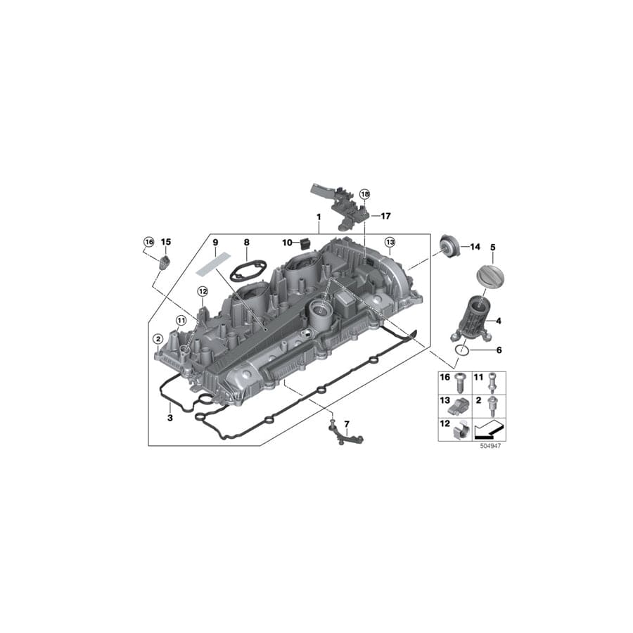 Genuine BMW 11128064479 Cylinder Head Cover (Inc. X3 M & X4 M) | ML Performance UK Car Parts