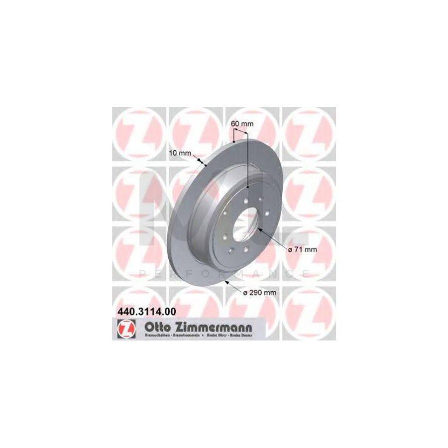 ZIMMERMANN 440.3114.00 Brake Disc for PEUGEOT 406 Solid | ML Performance Car Parts