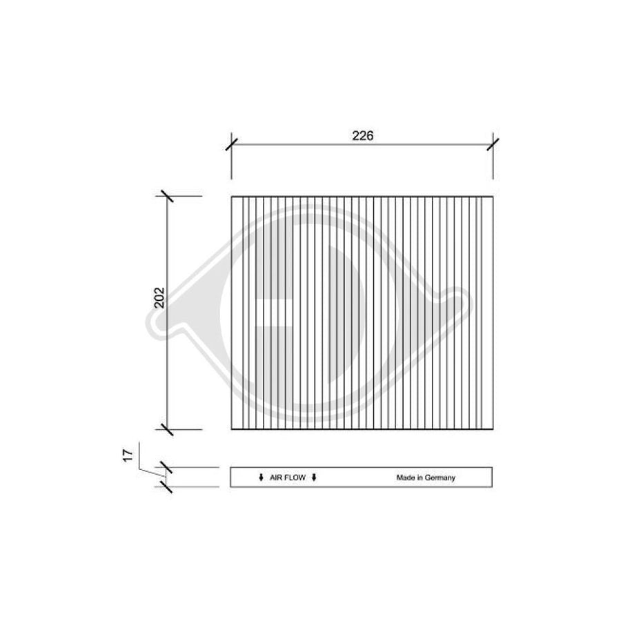 DIEDERICHS DCI0134 Pollen Filter | ML Performance UK Car Parts