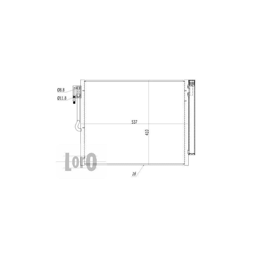 Abakus 0370160045 Air Conditioning Condenser For Opel Meriva B (S10) | ML Performance UK