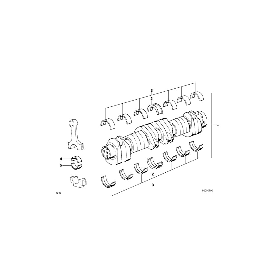 Genuine BMW 11241318679 E34 Bearing Shell Yellow 48,75MM(+0,25) (Inc. M5 & M5 3.8) | ML Performance UK Car Parts