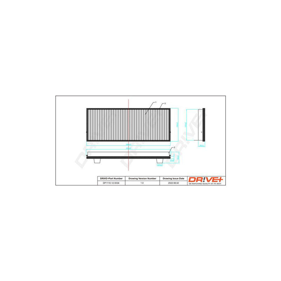 Dr!Ve+ DP1110.12.0034 Pollen Filter For Renault Espace IV (Jk) | ML Performance UK Car Parts