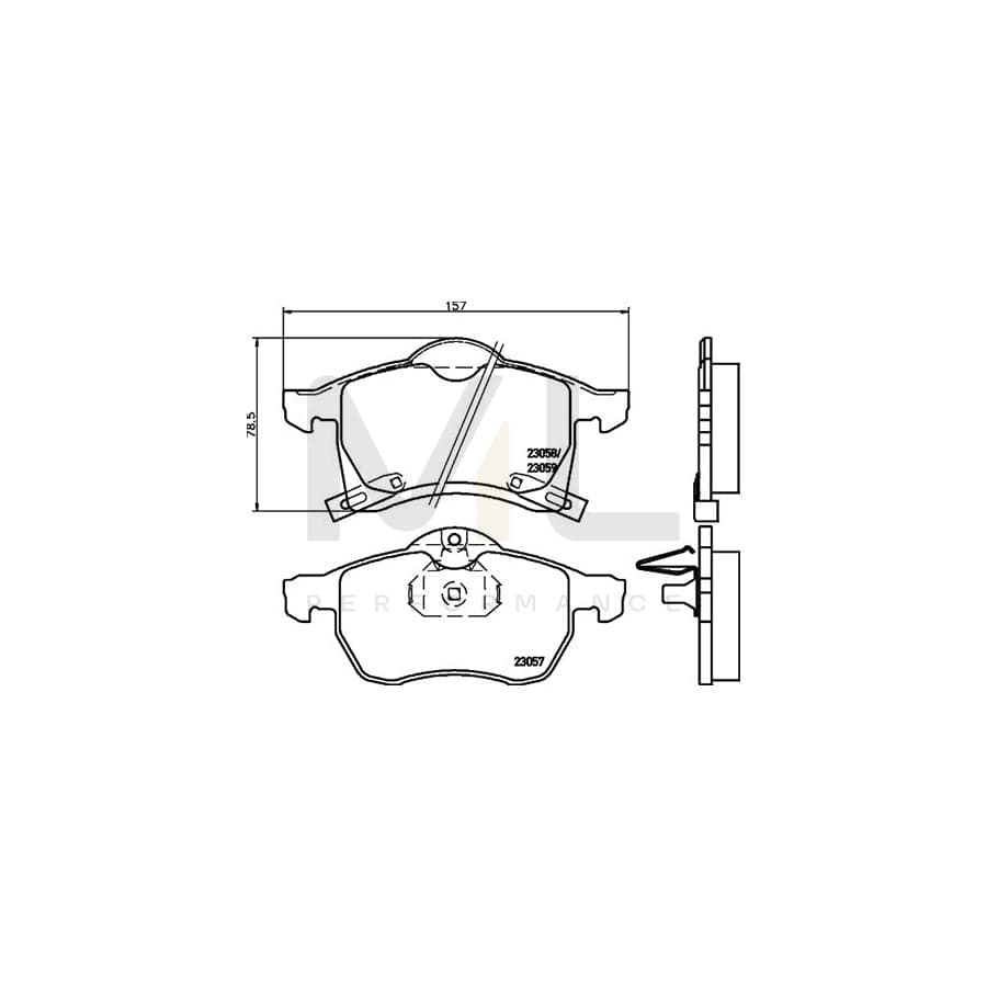 TEXTAR 2305701 Brake pad set with acoustic wear warning | ML Performance Car Parts