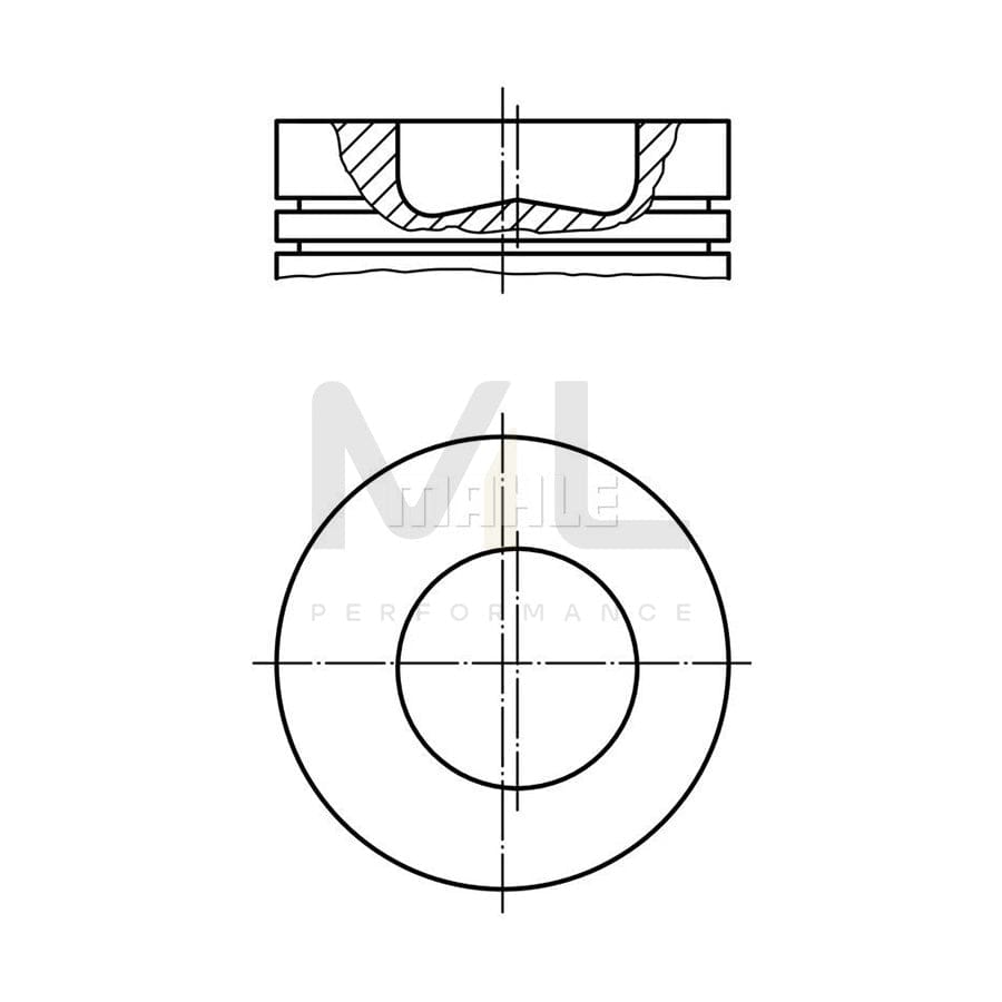 MAHLE ORIGINAL 257 15 00 Piston 111,76 mm, with piston ring carrier, without cooling duct | ML Performance Car Parts