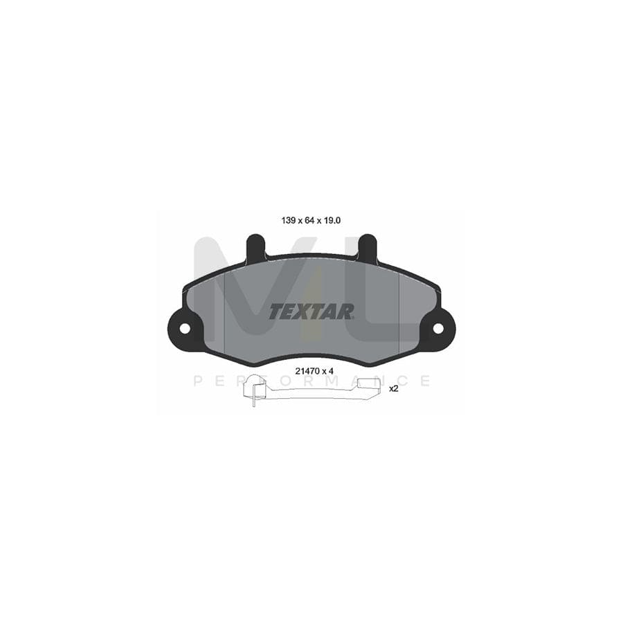 TEXTAR 2147002 Brake pad set for FORD TRANSIT with acoustic wear warning, with accessories | ML Performance Car Parts