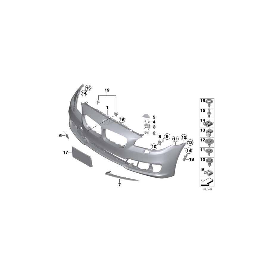 Genuine BMW 51117331767 F10 F11 Protective Rubber Strip, Lft Frnt Bumper MODERN (Inc. 525d, 530dX & 535dX) | ML Performance UK