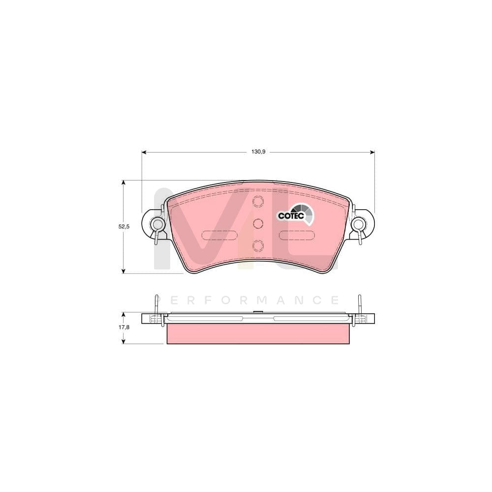 TRW Cotec Gdb1385 Brake Pad Set Not Prepared For Wear Indicator | ML Performance Car Parts