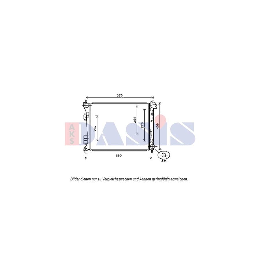 AKS Dasis 560077N Engine Radiator For Hyundai Accent IV Hatchback (Rb) | ML Performance UK