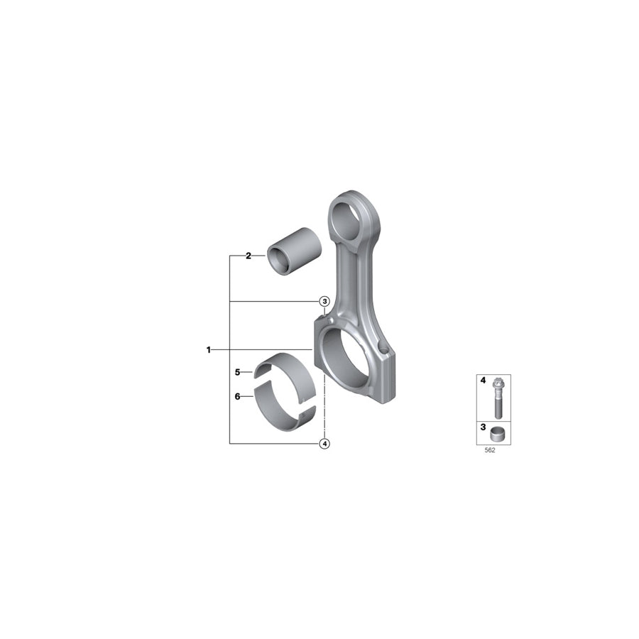 Genuine BMW 11241437618 E36 E46 Set Of Cracked Connecting Rods (Inc. 316Ci, 316i 1.6 & 316i) | ML Performance UK Car Parts