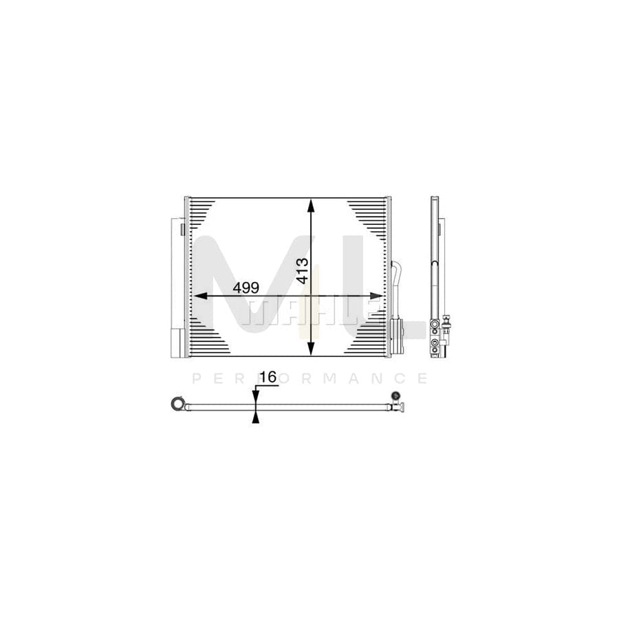 MAHLE ORIGINAL AC 50 000P Air conditioning condenser with dryer, with pressure switch | ML Performance Car Parts