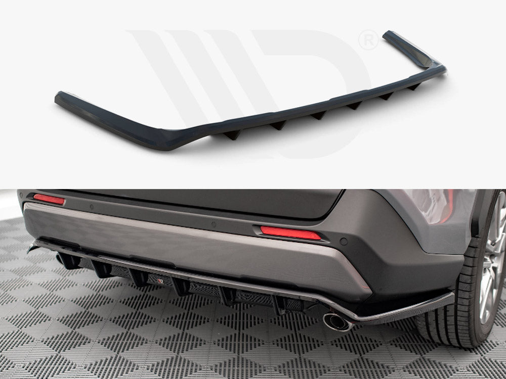 Maxton Design TO-RAV4-5-RD1T+RD2T Central Rear Splitter (vertical Bars) Toyota Rav4 MK5 (2019-) | ML Performance UK Car Parts