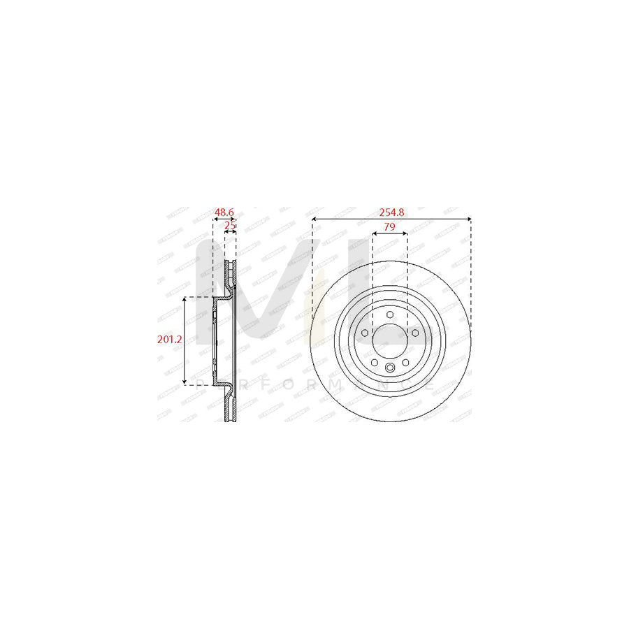 FERODO DDF2550C-1 Brake Disc Vented, Coated | ML Performance Car Parts